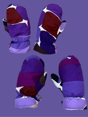 Emilio Pucci Purple Multicolor Graphic Ski Mittens